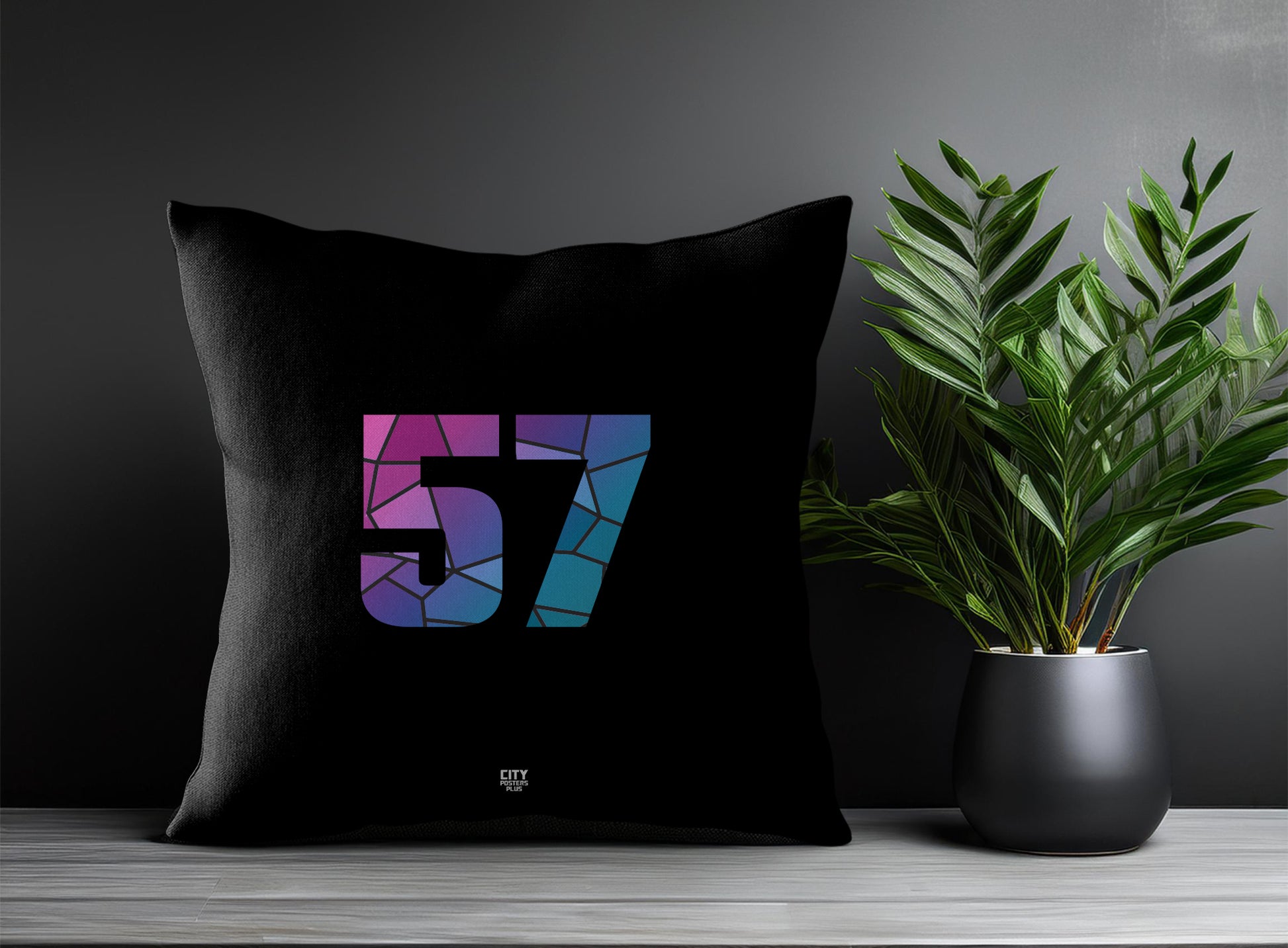 Print Deliver Plus 57 Number Square & Rectangle Pillow Cases | Modern Numeric Throw Pillow Covers 