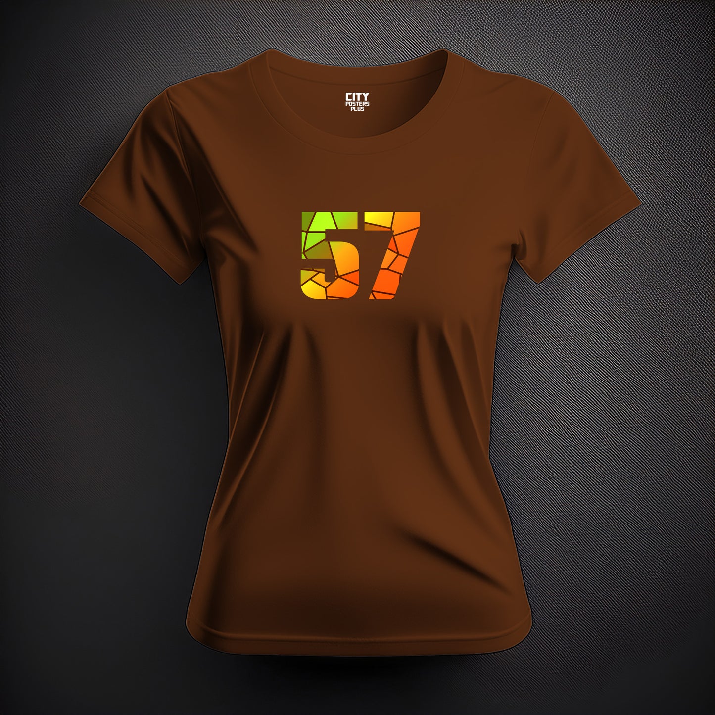 57 Number Women T-Shirt (Brown)