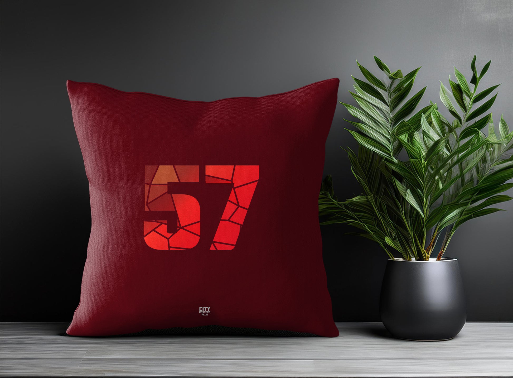 Print Deliver Plus 57 Number Square & Rectangle Pillow Cases | Modern Numeric Throw Pillow Covers 