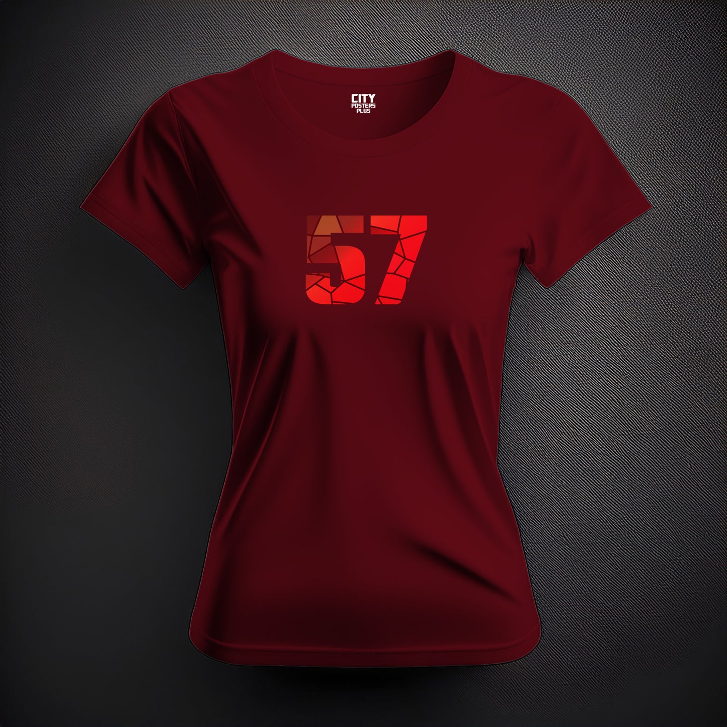57 Number Women T-Shirt (Maroon)