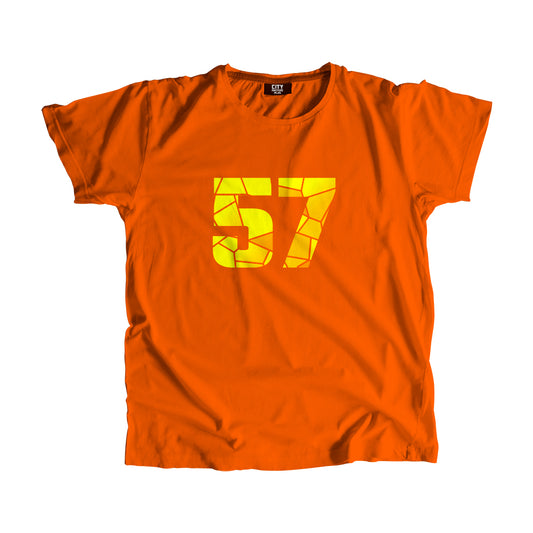 57 Number Men Unisex T-Shirt (Orange)