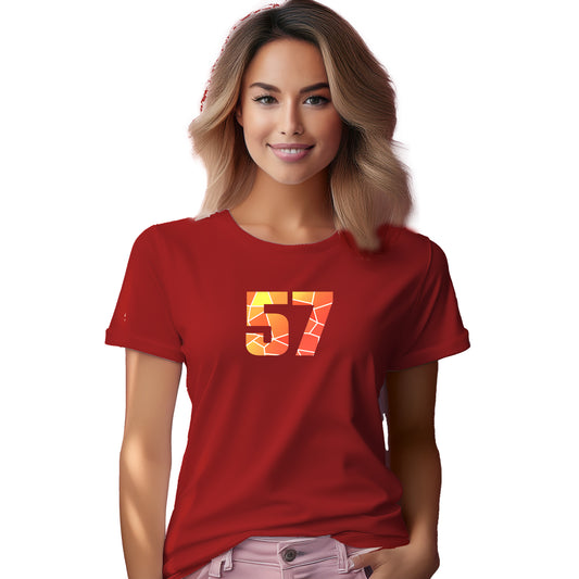 57 Number Women T-Shirt (Red)