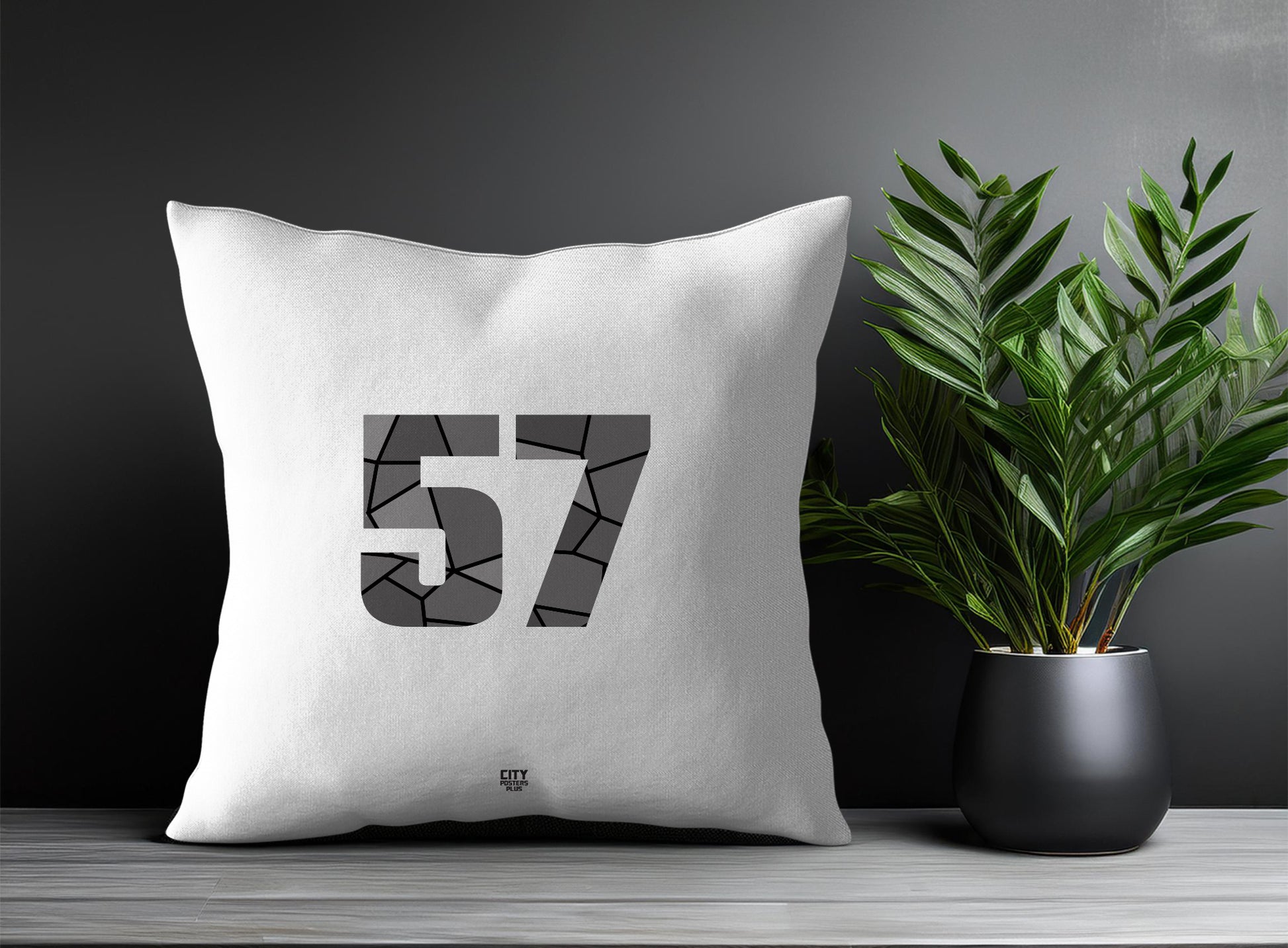 Print Deliver Plus 57 Number Square & Rectangle Pillow Cases | Modern Numeric Throw Pillow Covers 