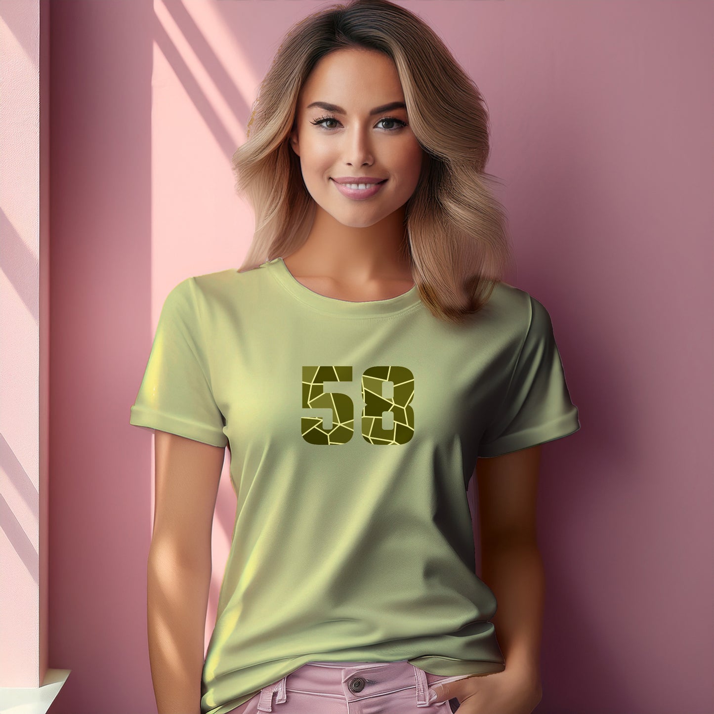 58 Number Women T-Shirt (Butter Yellow)