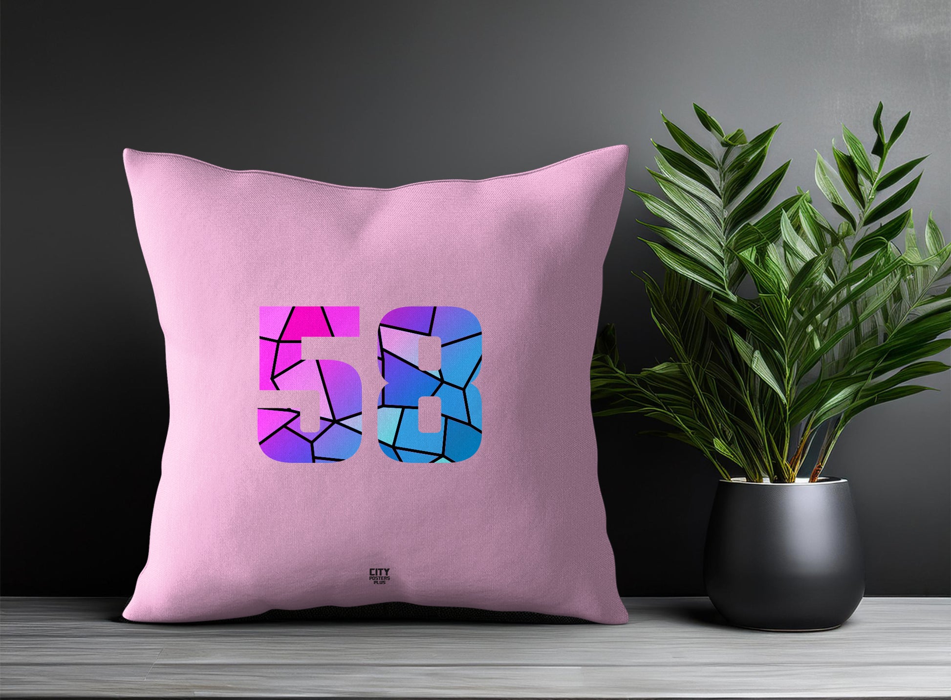 Print Deliver Plus 58 Number Square & Rectangle Pillow Cases | Modern Numeric Throw Pillow Covers 