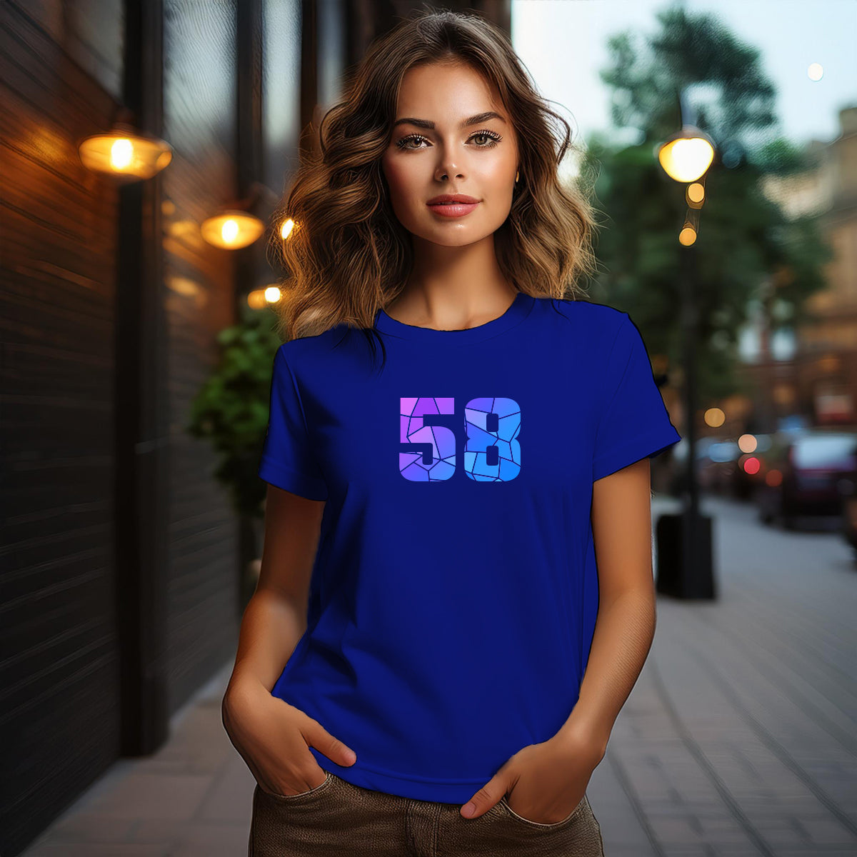 58 Number Women T-Shirt (Royal Blue)