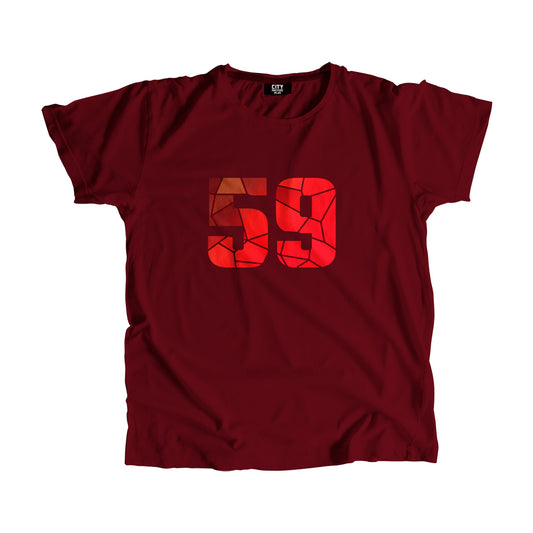 59 Number Men Unisex T-Shirt (Maroon)