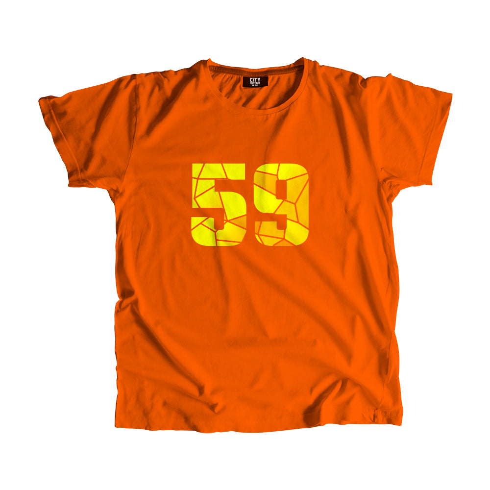 59 Number Men Unisex T-Shirt (Orange)