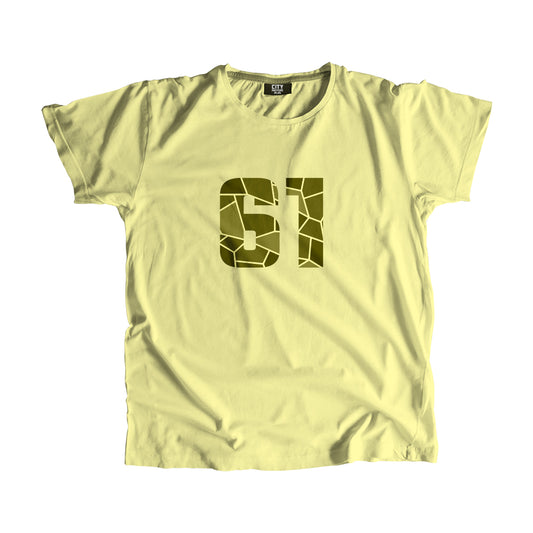 61 Number Men Unisex T-Shirt (Butter Yellow)