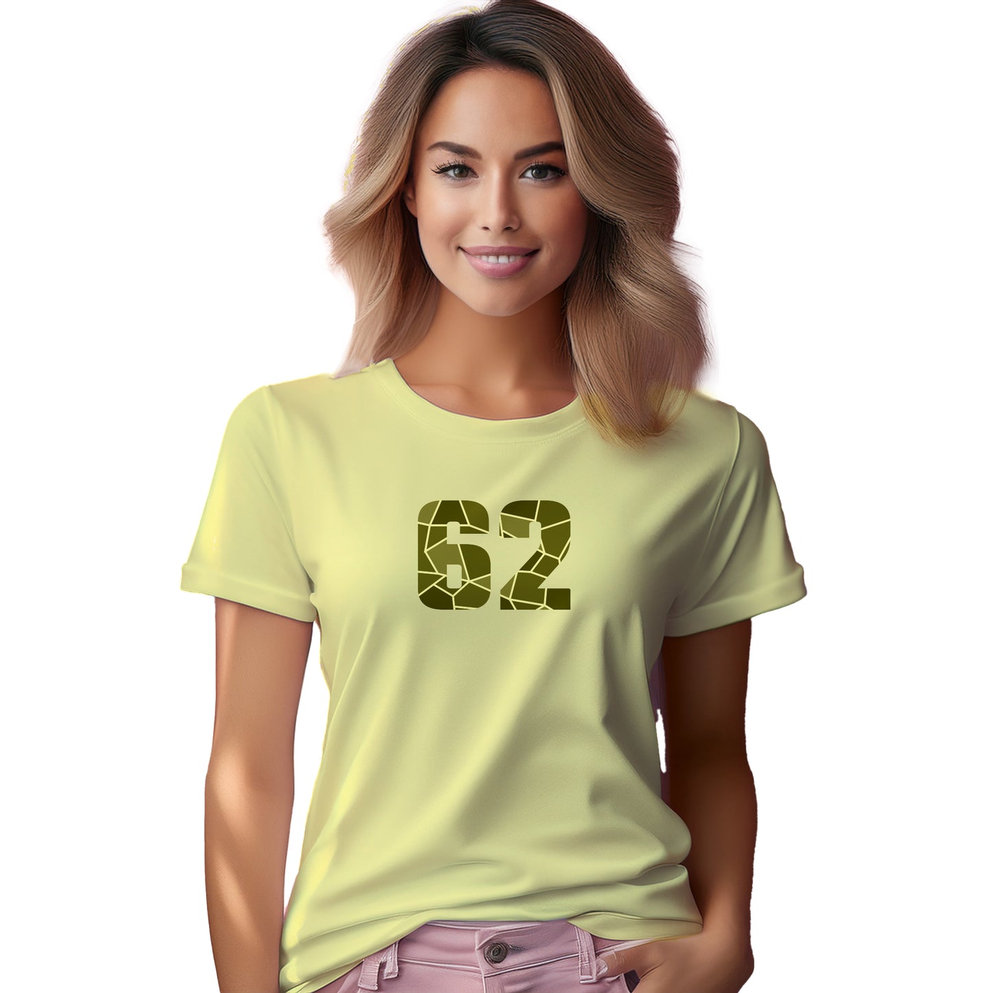 62 Number Women T-Shirt (Butter Yellow)