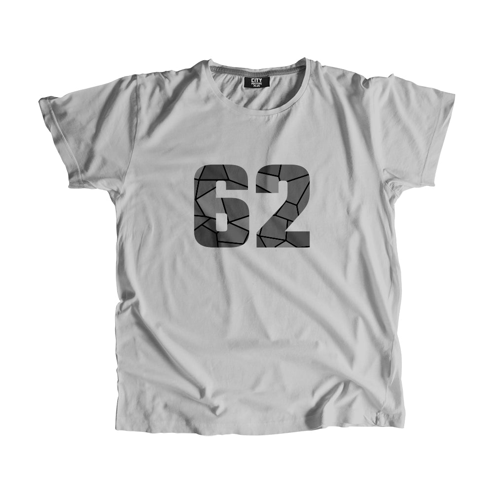 62 Number Men Unisex T-Shirt (Melange Grey)