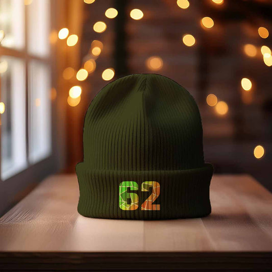 Beanies Plus 62 Number Beanie | Modern Numeric Knit Winter Hat 