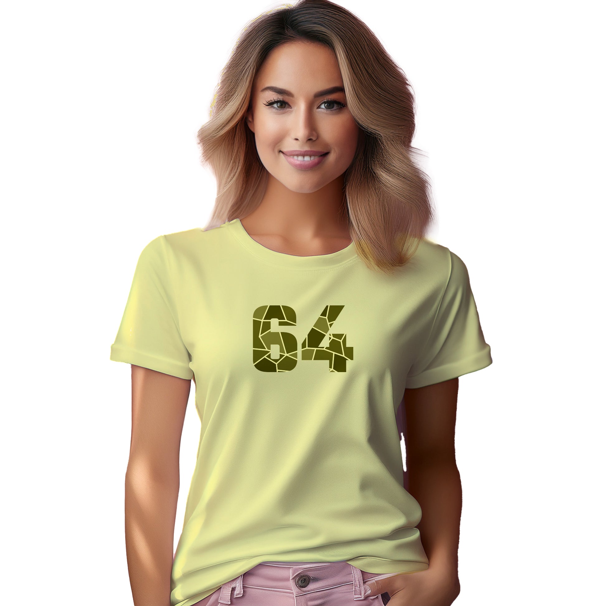 64 Number Women T-Shirt (Butter Yellow)