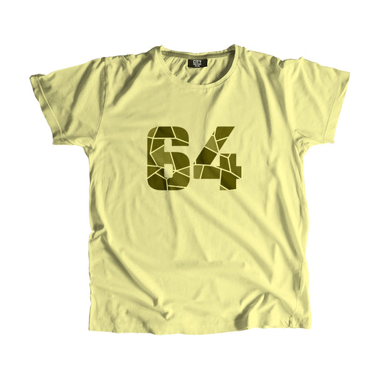 64 Number Men Unisex T-Shirt (Butter Yellow)