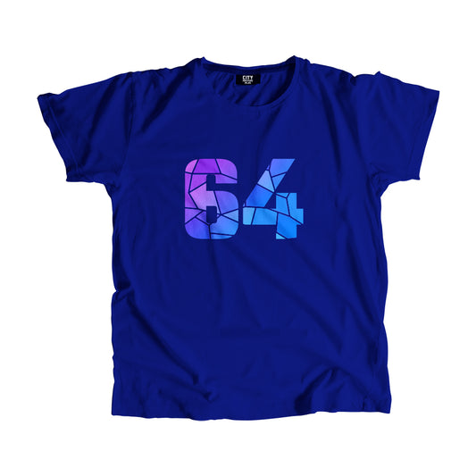 64 Number Men Unisex T-Shirt (Royal Blue)