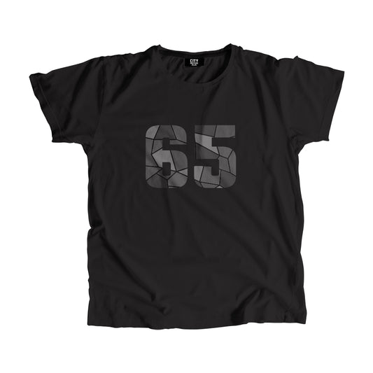 65 Number Men Unisex T-Shirt (Black)