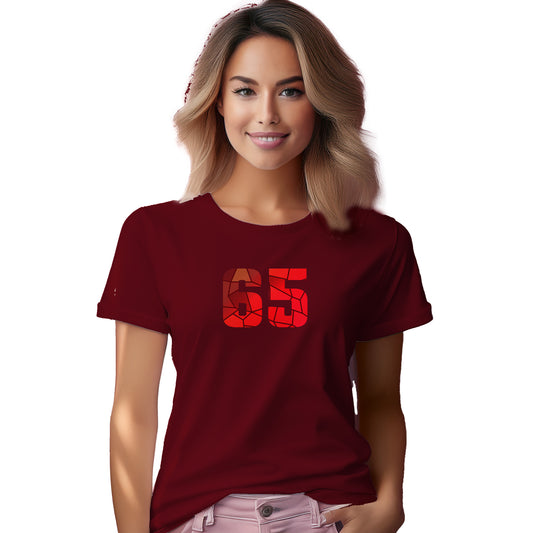 65 Number Women T-Shirt (Maroon)