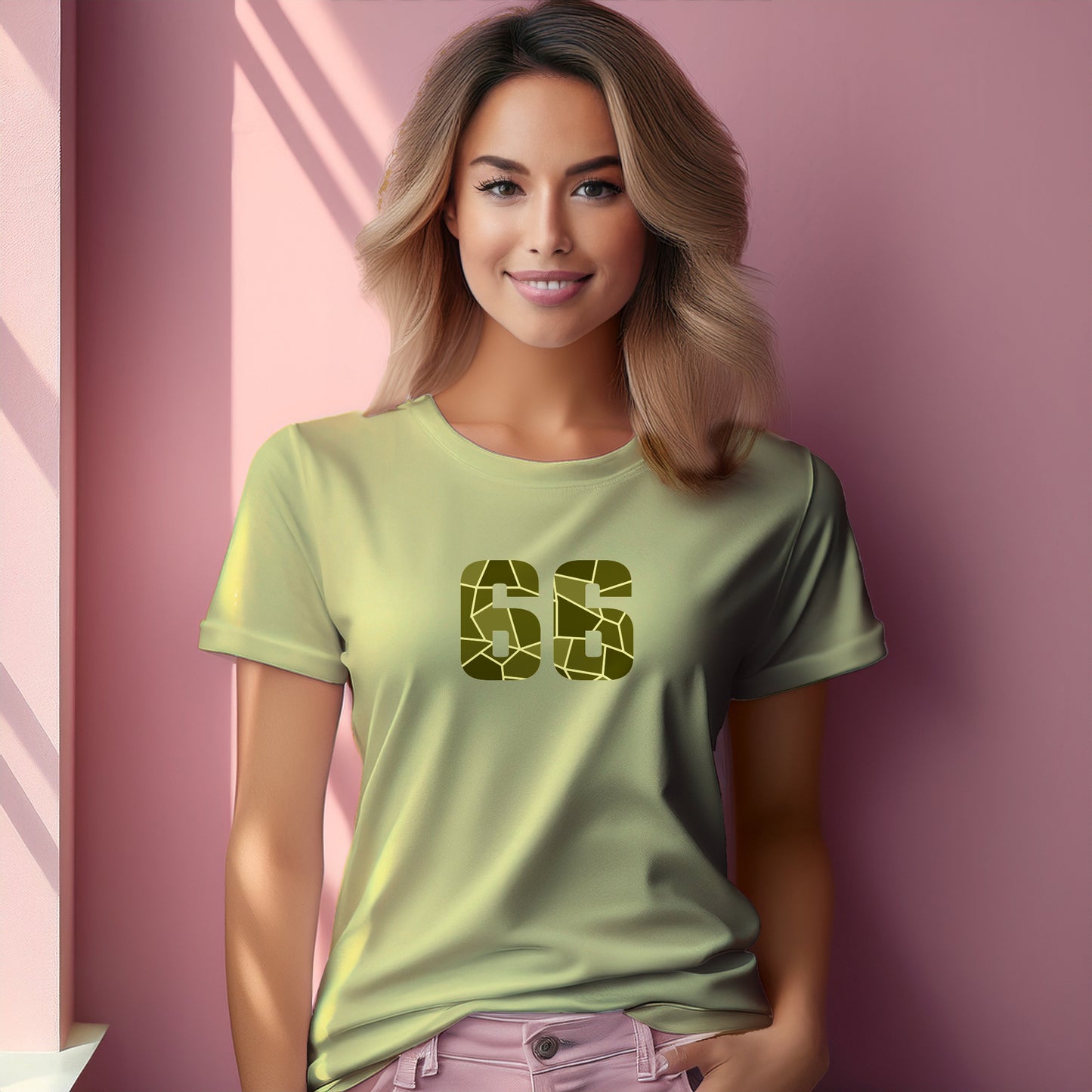 66 Number Women T-Shirt (Butter Yellow)