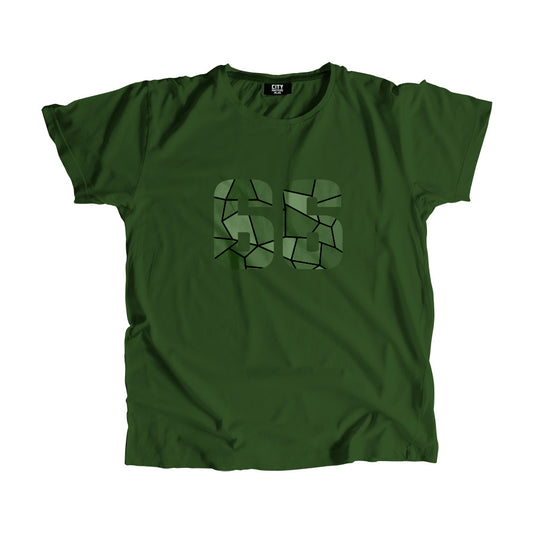 66 Number Men Unisex T-Shirt (Olive Green)