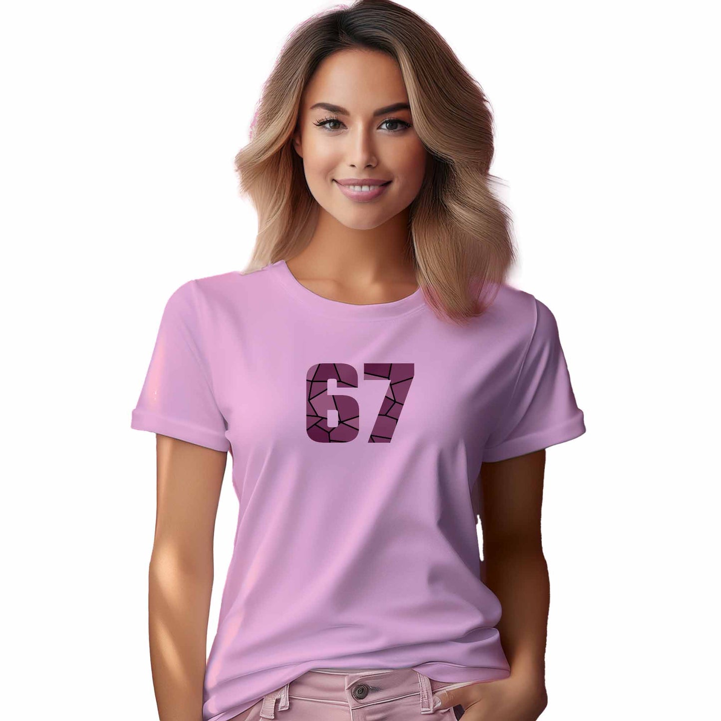 67 Number Women T-Shirt (Light Pink)