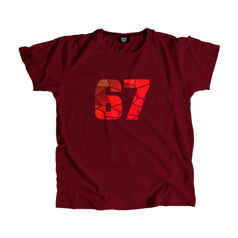 67 Number Men Unisex T-Shirt (Maroon)