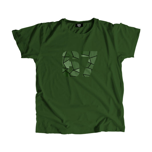67 Number Men Unisex T-Shirt (Olive Green)