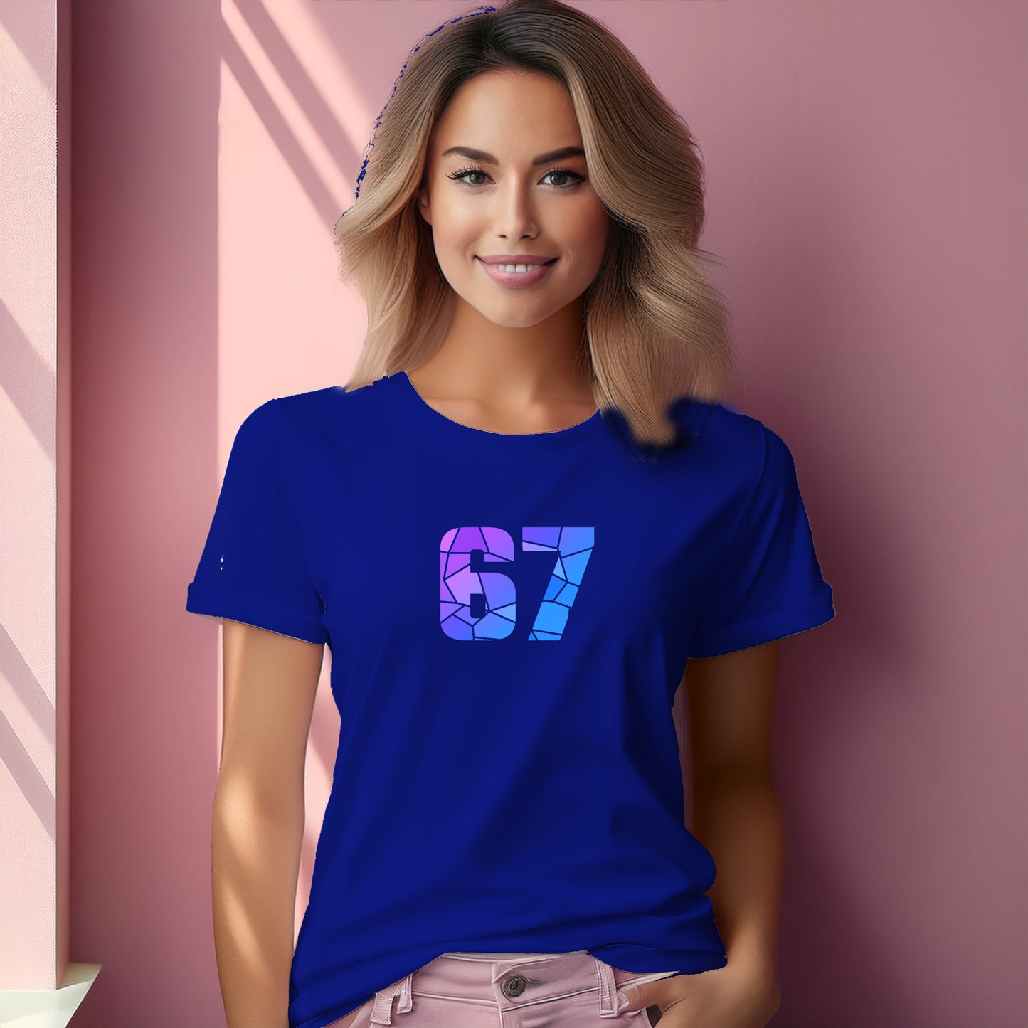 67 Number Women T-Shirt (Royal Blue)
