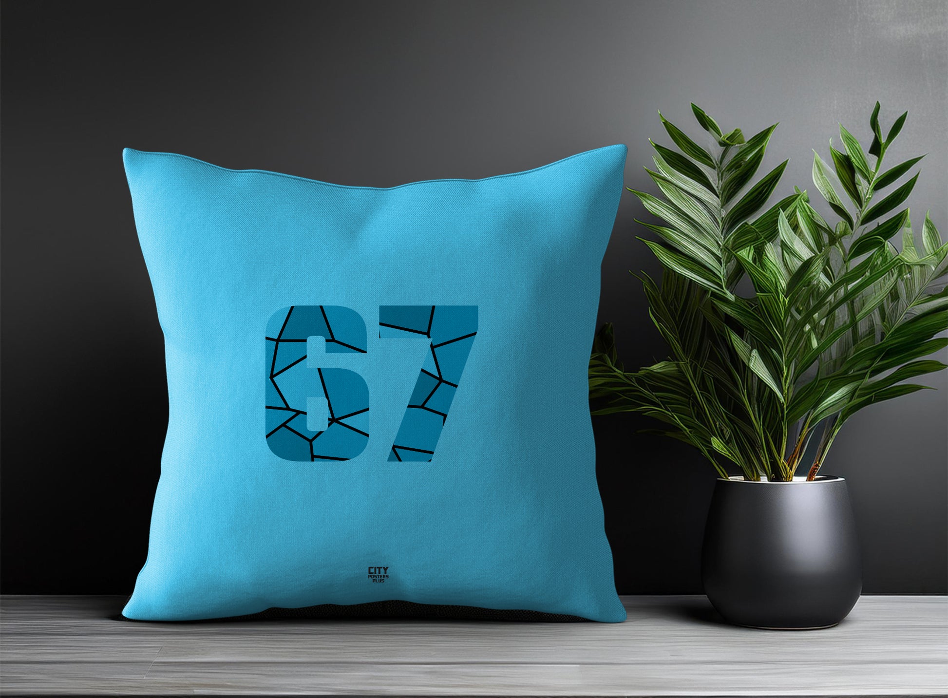 Print Deliver Plus 67 Number Square & Rectangle Pillow Cases | Modern Numeric Throw Pillow Covers 