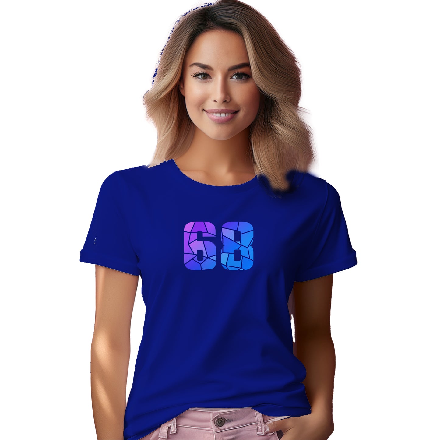 68 Number Women T-Shirt (Royal Blue)