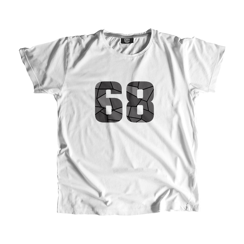 68 Number Men Unisex T-Shirt (White)