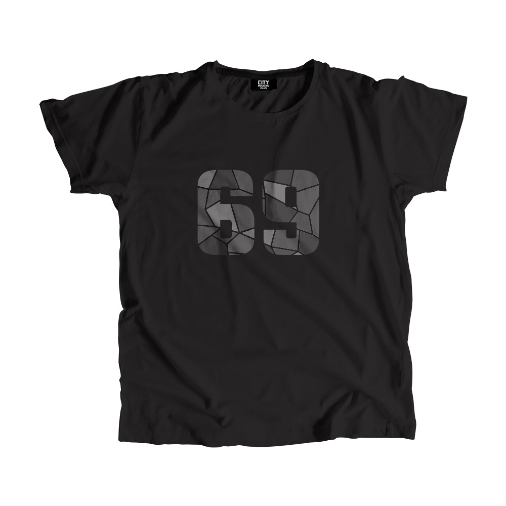 69 Number Men Unisex T-Shirt (Black)
