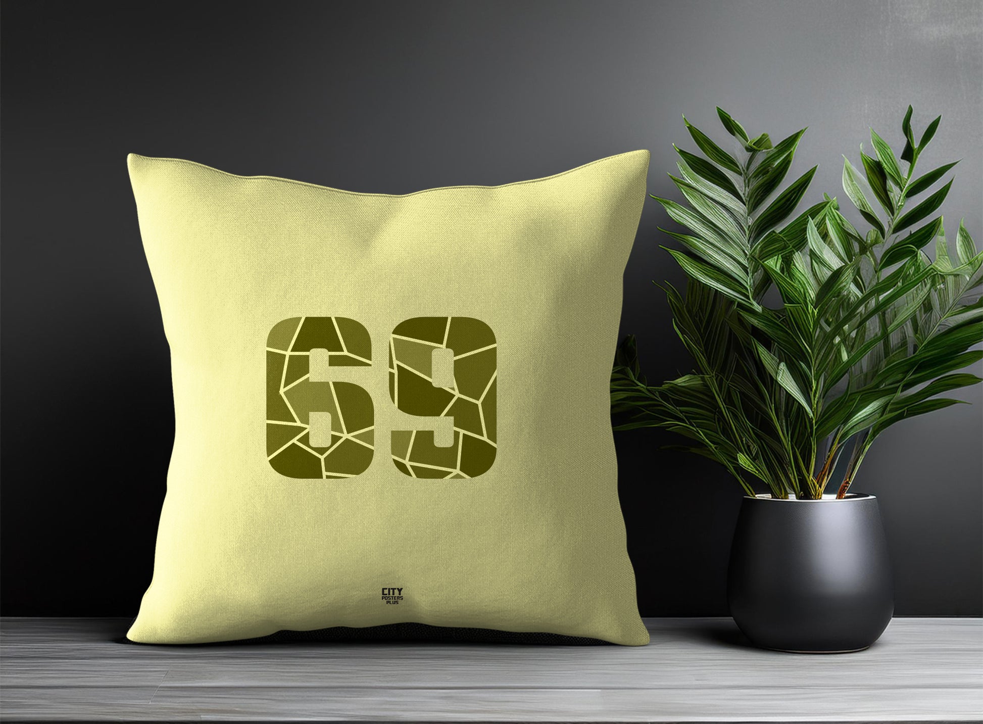 Print Deliver Plus 69 Number Square & Rectangle Pillow Cases | Modern Numeric Throw Pillow Covers 