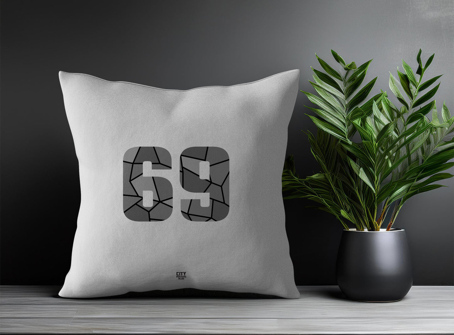 Print Deliver Plus 69 Number Square & Rectangle Pillow Cases | Modern Numeric Throw Pillow Covers 