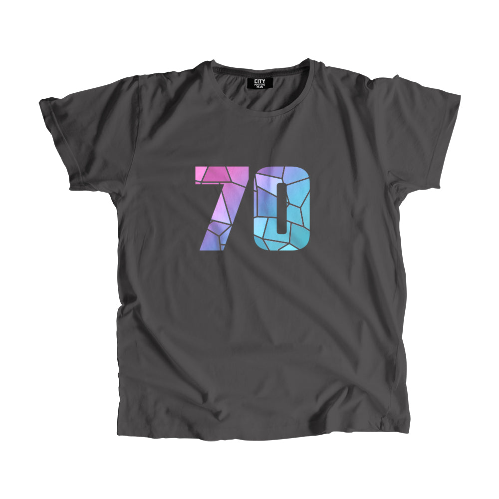 70 Number Men Unisex T-Shirt (Charcoal Grey)