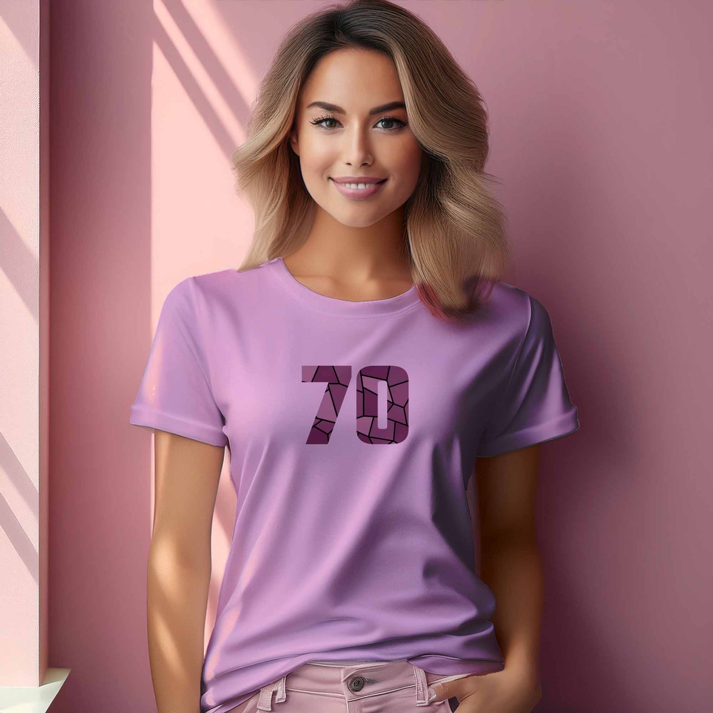 70 Number Women T-Shirt (Light Pink)
