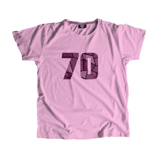 70 Number Men Unisex T-Shirt (Light Pink)