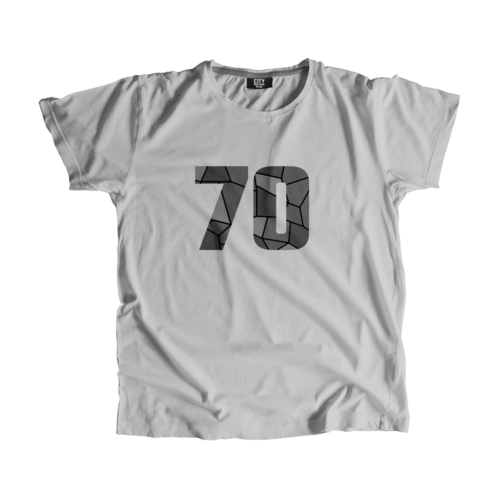 70 Number Men Unisex T-Shirt (Melange Grey)