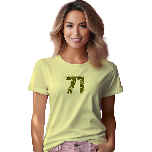71 Number Women T-Shirt (Butter Yellow)
