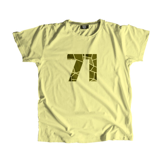71 Number Men Unisex T-Shirt (Butter Yellow)
