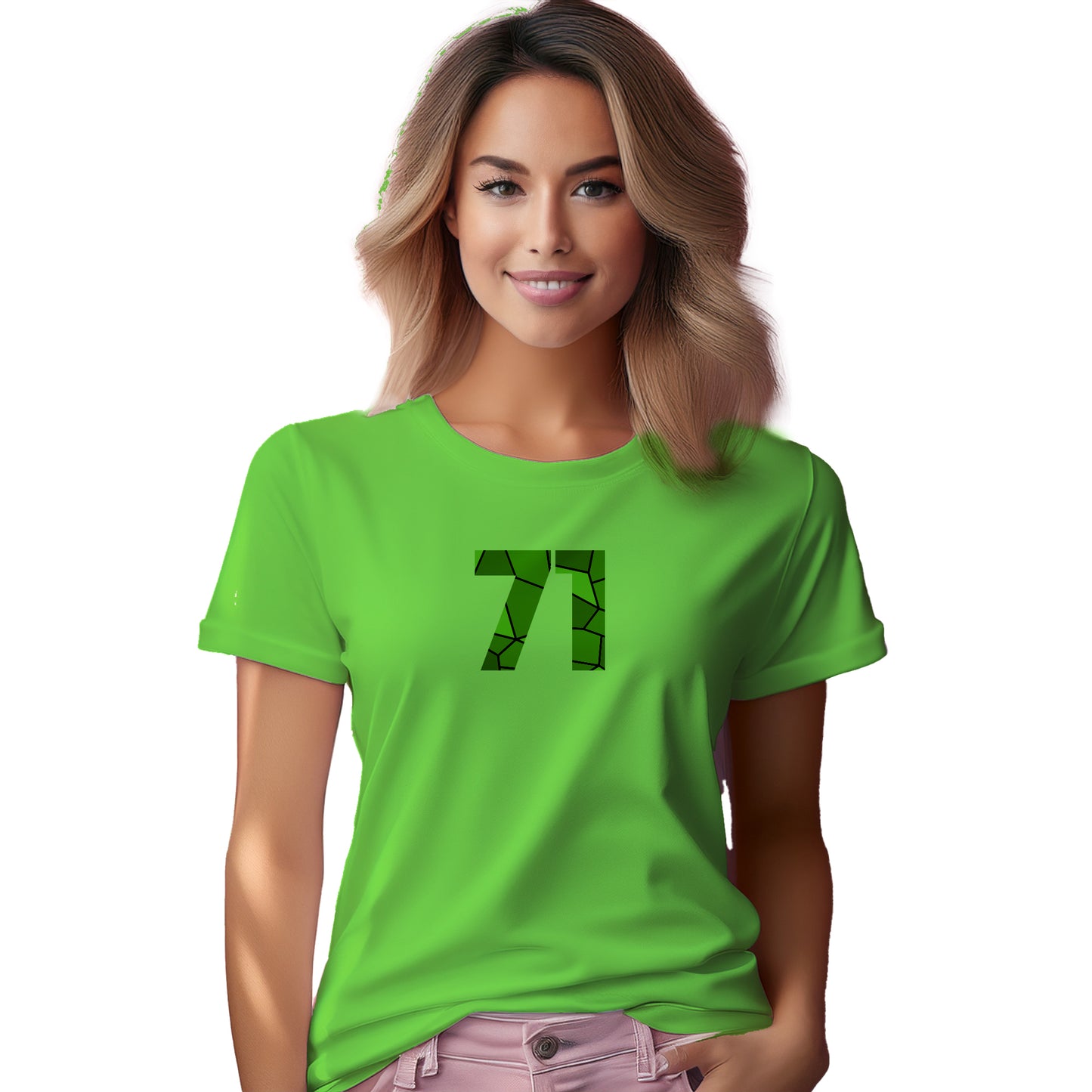 71 Number Women T-Shirt (Liril Green)