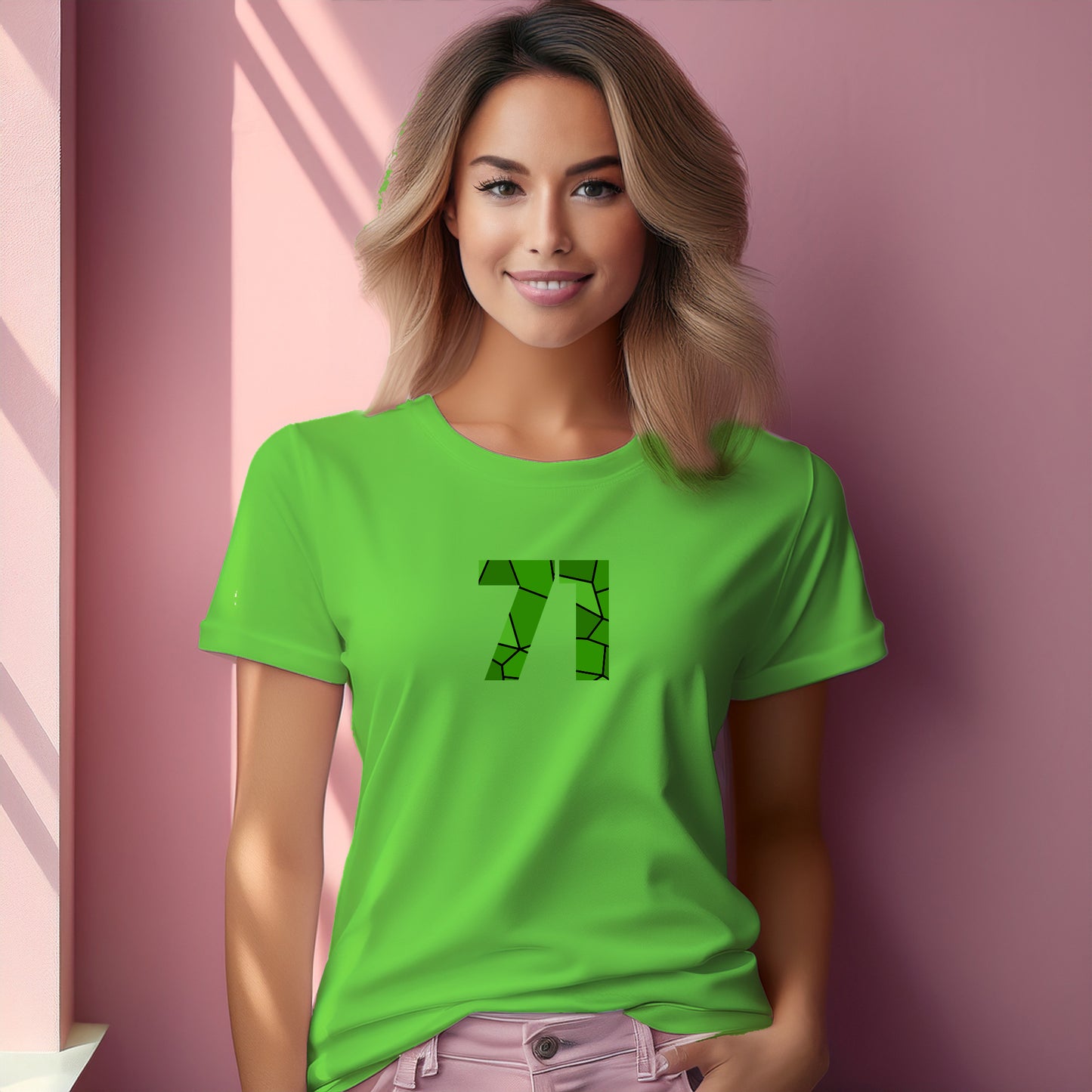 71 Number Women T-Shirt (Liril Green)