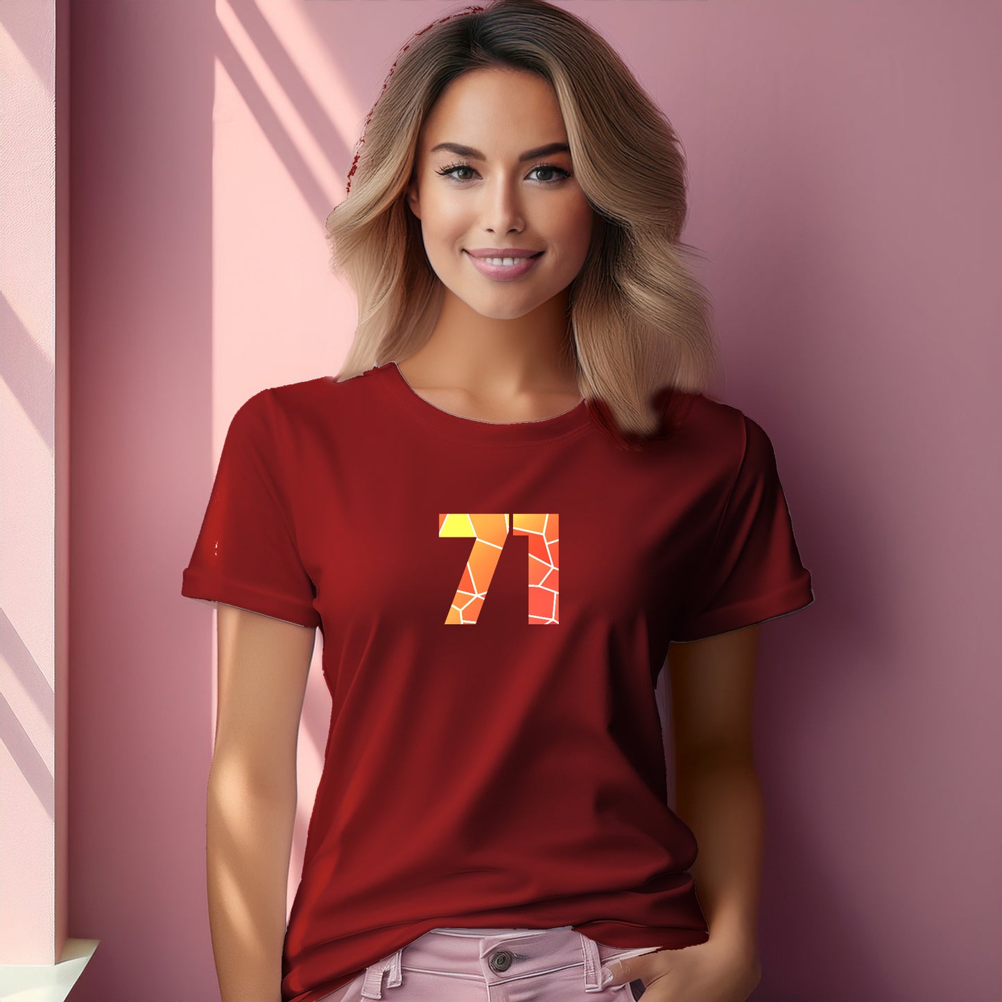 71 Number Women T-Shirt (Red)