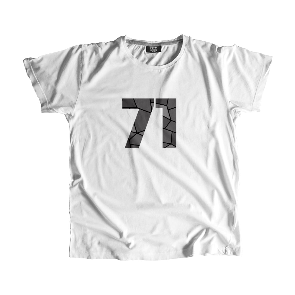 71 Number Men Unisex T-Shirt (White)