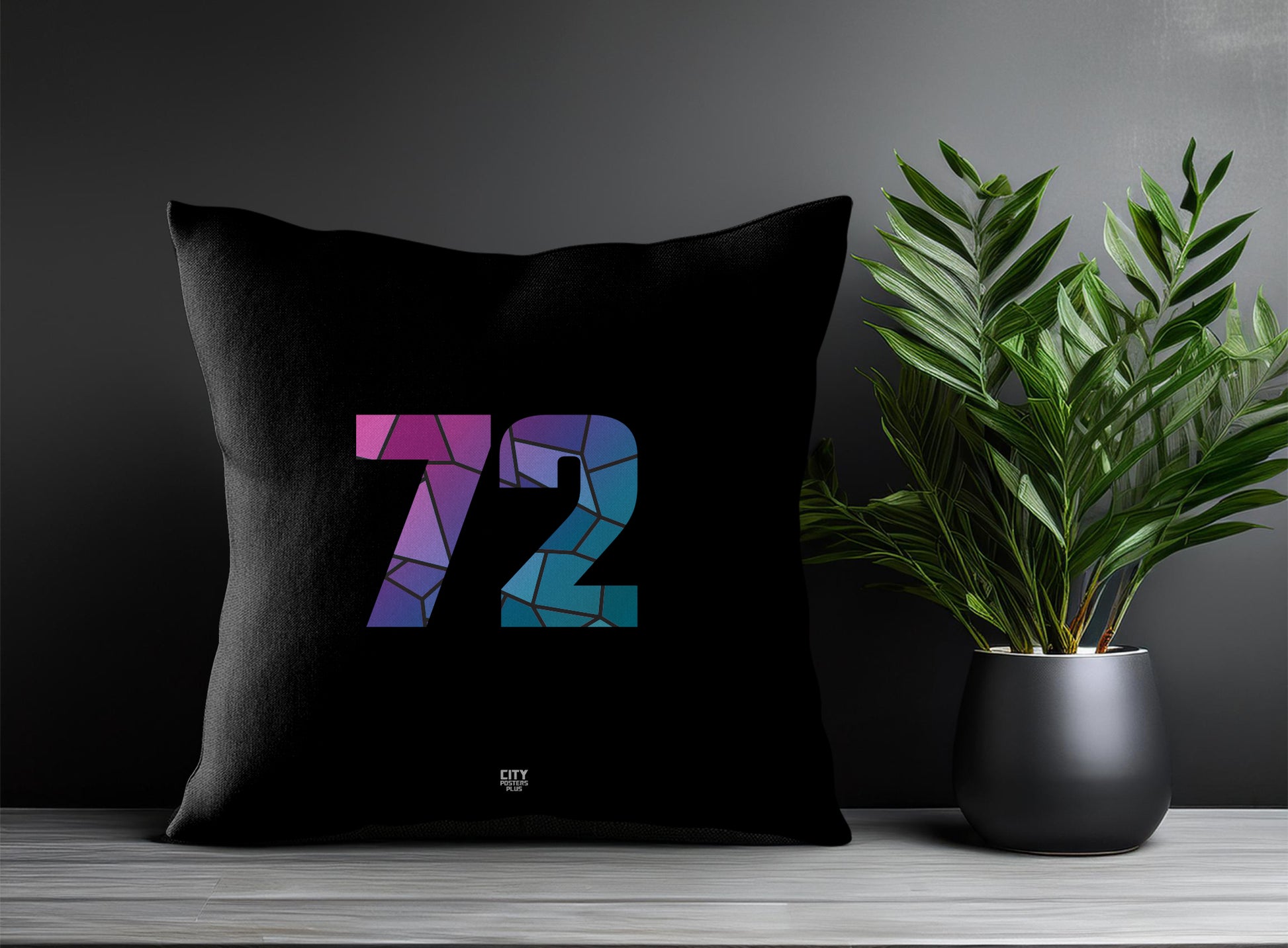 Print Deliver Plus 72 Number Square & Rectangle Pillow Cases | Modern Numeric Throw Pillow Covers 