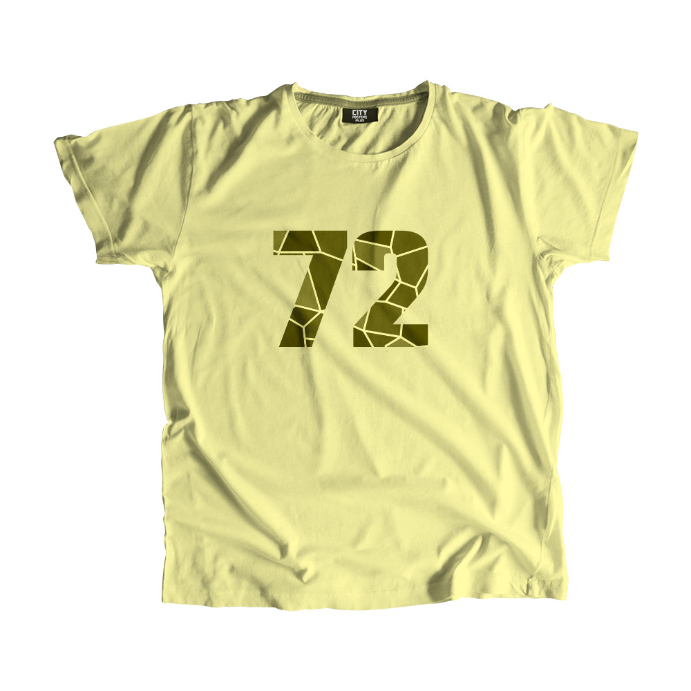 72 Number Men Unisex T-Shirt (Butter Yellow)
