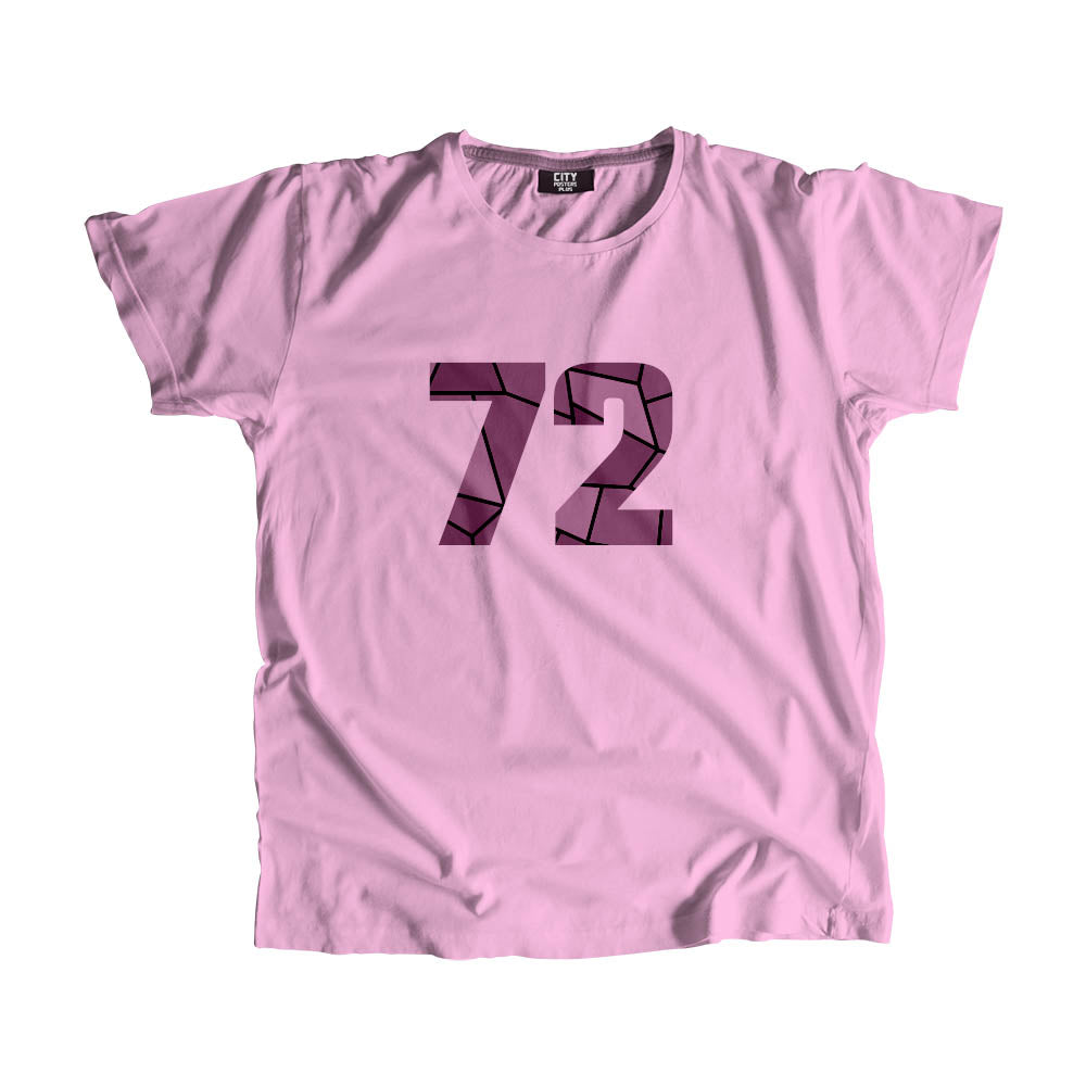 72 Number Men Unisex T-Shirt (Light Pink)