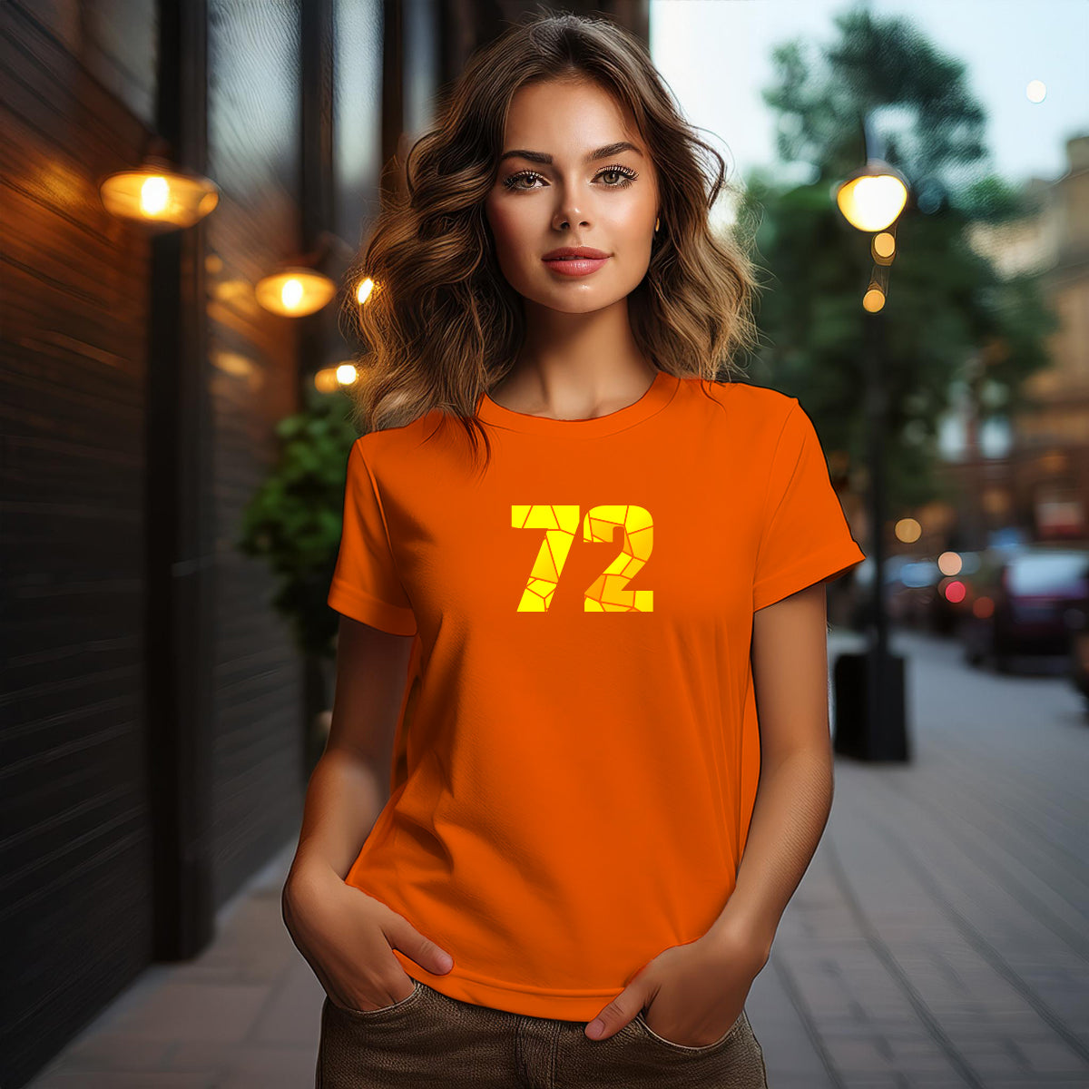 72 Number Women T-Shirt (Orange)