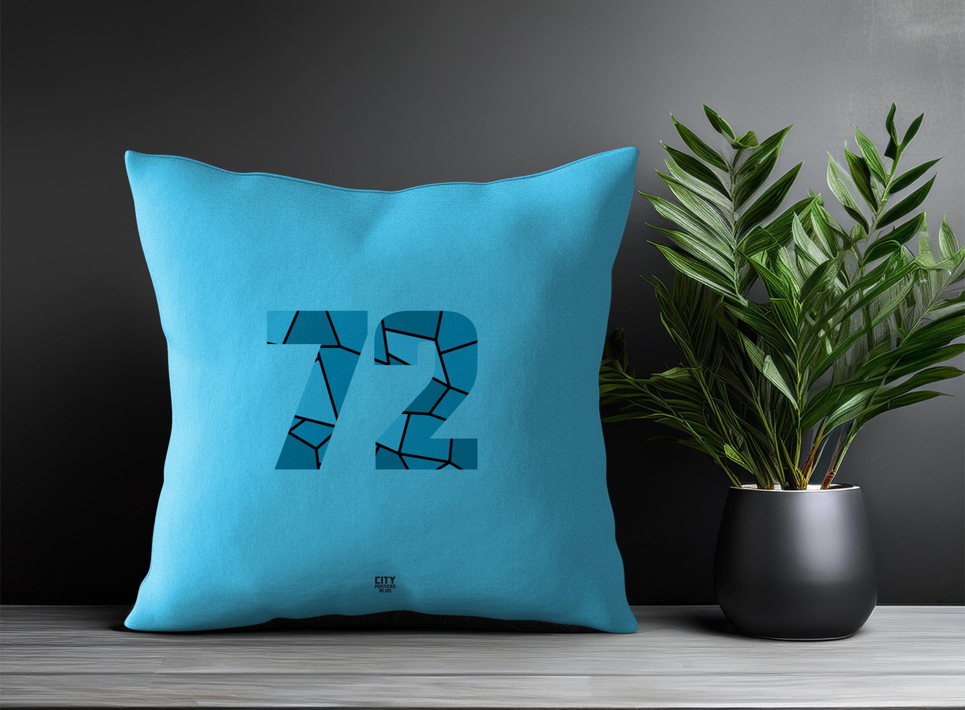 Print Deliver Plus 72 Number Square & Rectangle Pillow Cases | Modern Numeric Throw Pillow Covers 