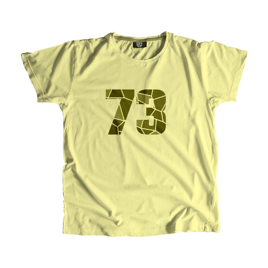 73 Number Men Unisex T-Shirt (Butter Yellow)