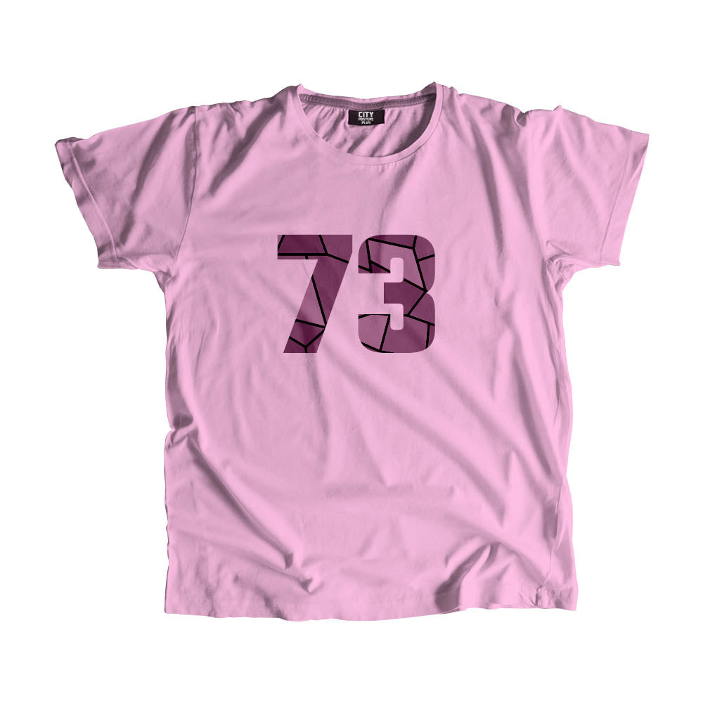 73 Number Men Unisex T-Shirt (Light Pink)